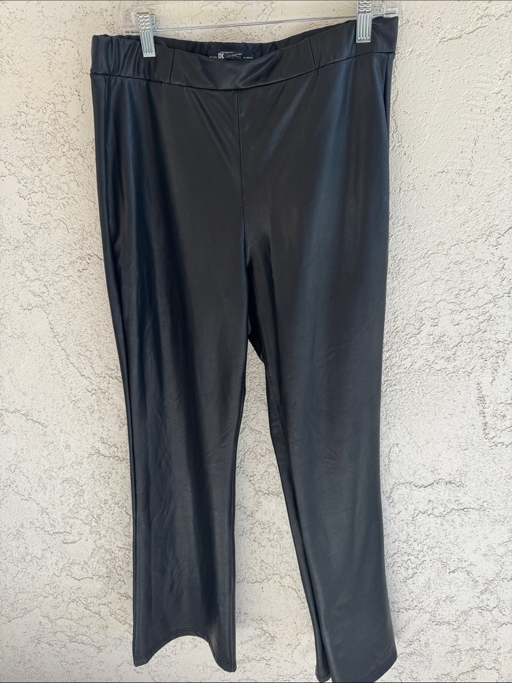 Rewash Black Faux Leather Wide-Leg flare Pants size XL